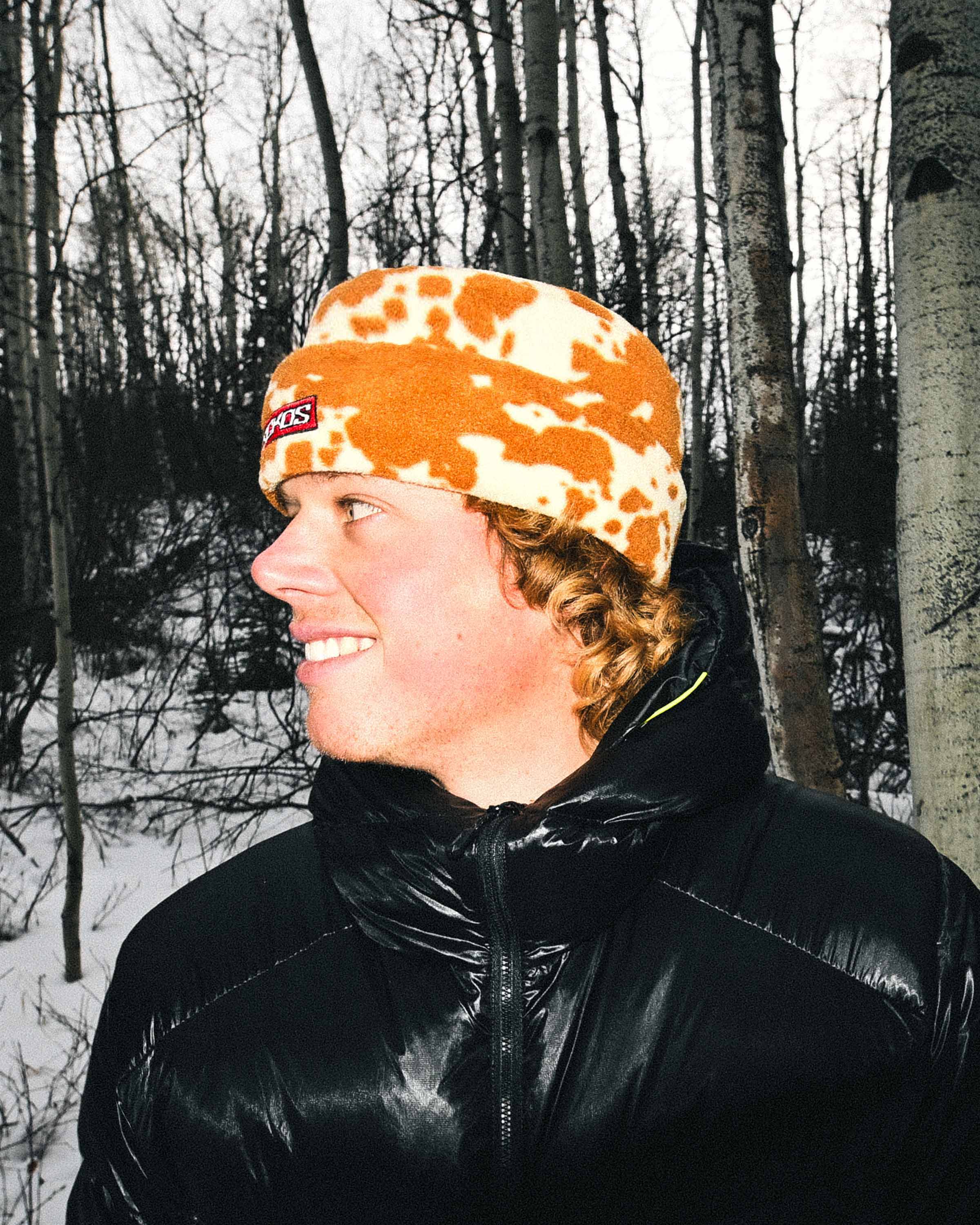 Cow Print Fleece Hat